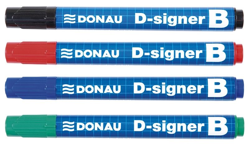 Marker do tablic DONAU D-Signer B, okrągły, 2-4mm (linia), czarny, 7372001-01PL
