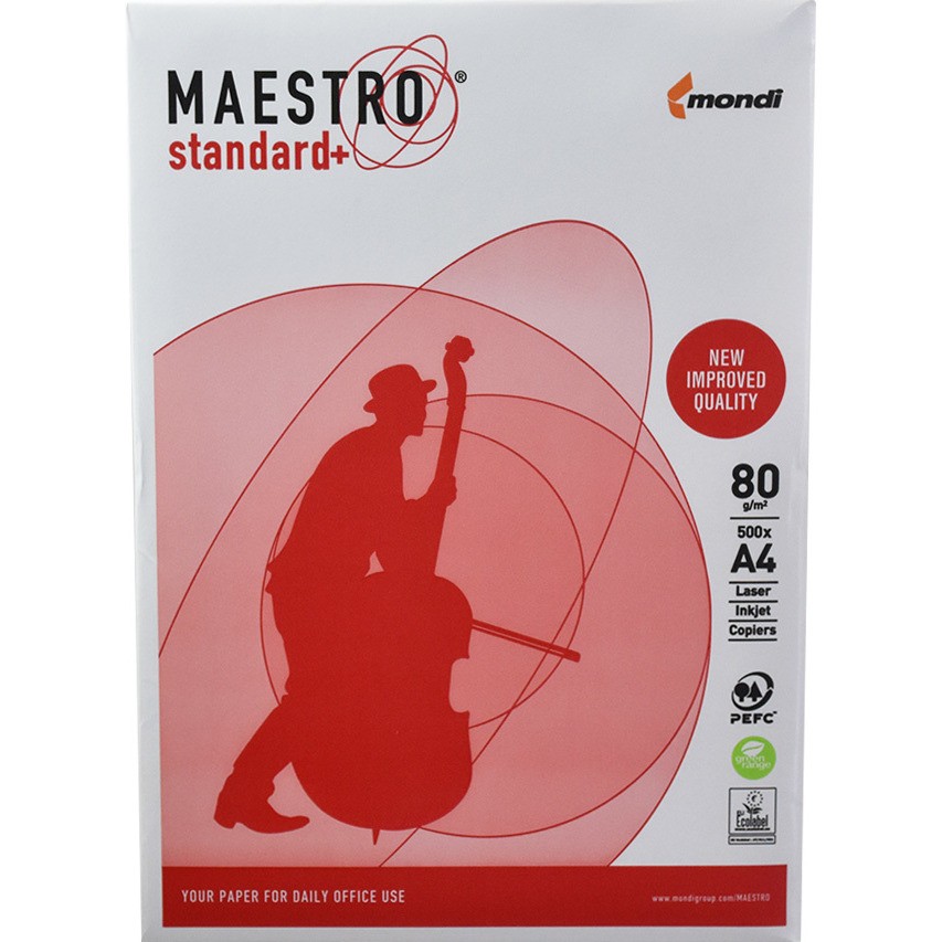 Papier ksero A4 Maestro Standard Plus Białość 161 klasa B, 001-00005