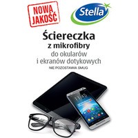 Ściereczka z mikrofibry STELLA, do okularów i ekranów dotykowych, 1 szt., biała z nadrukiem w logo Stella