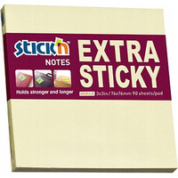 Notes samoprzylepny EXTRA STICKY 76x76 żółty pastel 90k STICK`N 21660