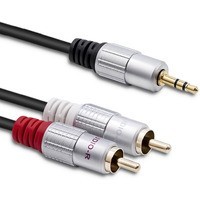 Kabel 2xRCA / Mini Jack 3.5mm | 1m | czarny
