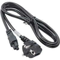 Kabel zasilający Akyga AK-NB-01A (Hybrydowa standardu C/E/F (CEE 7/7) - Euro 3-Pin / C5 / IEC 320 / IEC 320 C5 ; 1, 5m; kolor czarny)