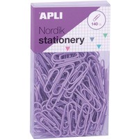 Spinacze okrągłe APLI Nordik, 28 mm, 140 szt., pudełko z zawieszką, mix kolorów pastel