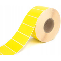 Etykieta na roli BULK 70x32mm foliowa polipropylenowa żółta nawój 1000szt gilza 40mm