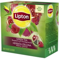 Herbata LIPTON, piramidki, 20 torebek, zielona, malina i granat