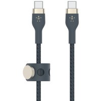 Kabel BoostCharge USB-C/USB-C silikonowy w oplocie 2m, niebieski