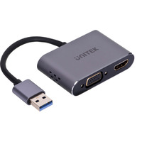 UNITEK ADAPTER USB-A - HDMI & VGA, FULLHD, M/F