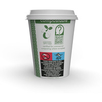 Kubki papierowe Green Leaf 250ml 50 szt. 8oz 100% biodegradowalne LV-8-GR VEGWARE