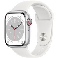 Watch Series 8 GPS, 41 mm Koperta z aluminium w kolorze srebrnym z paskiem sportowym w kolorze białym - regular