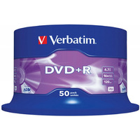 Płyta DVD+R VERBATIM AZO, 4, 7GB, prędkość 16x, cake, 50szt., srebrny mat