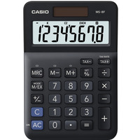 Kalkulator biurowy CASIO MS-8F, 8-cyfrowy, 103x147x28, 8mm, czarny