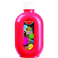 Farba plakatowa KEYROAD, fluorescencyjna, 300ml, butelka, neonowa czerwona