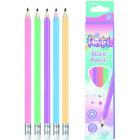 Ołówek drewniany z gumką KEYROAD, pastel, trójkątny, HB, pudełko, mix kolorów