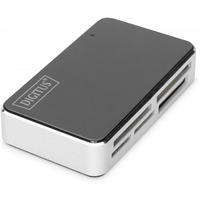 Czytnik kart 6-portowy USB 2.0, uniwersalny, Czarno-srebrny
