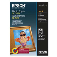 Epson Glossy Photo Paper, foto papier, połysk, biały, 13x18cm, 200 g/m2, 50 szt., C13S042545, atrament