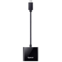 Apacer Czytnik kart pamięci USB typ C, AM532, microSD, SD, zewnętrzny, czarna