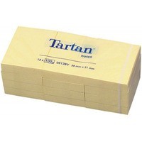 Bloczek samoprzylepny TARTAN™ (05138), 38x51mm, 12x100 kart., żółty