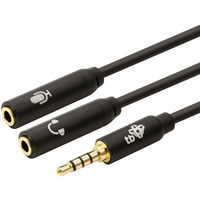 Kabel 3, 5mm Mini Jack - 2x 3, 5mm Mini Jack M/F adapter 30cm